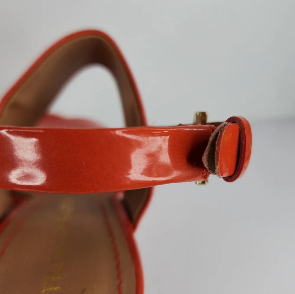 FRANCO SARTO Orange Platform Heels.